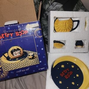 Betty Boop Celestial Mini Tea Set by Vandor - Blue and Yellow